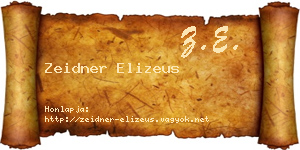 Zeidner Elizeus névjegykártya